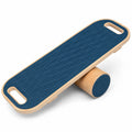 Blaues Balanceboard mit rutschfester Oberfläche und Holzdesign