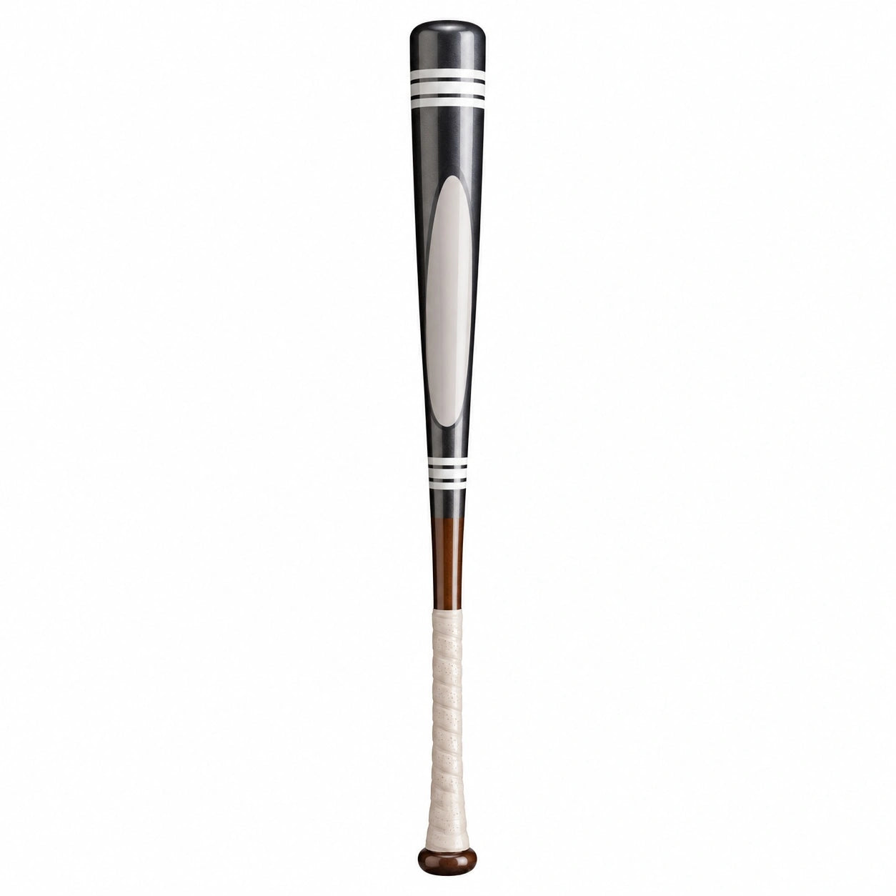 Baseballschläger Schwarz/Weiß/Braun, 85 cm