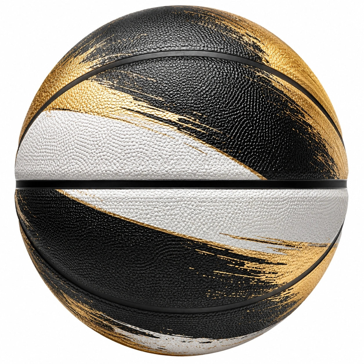 Basketball für Outdoor und Halle in Schwarz/Weiß/Gold