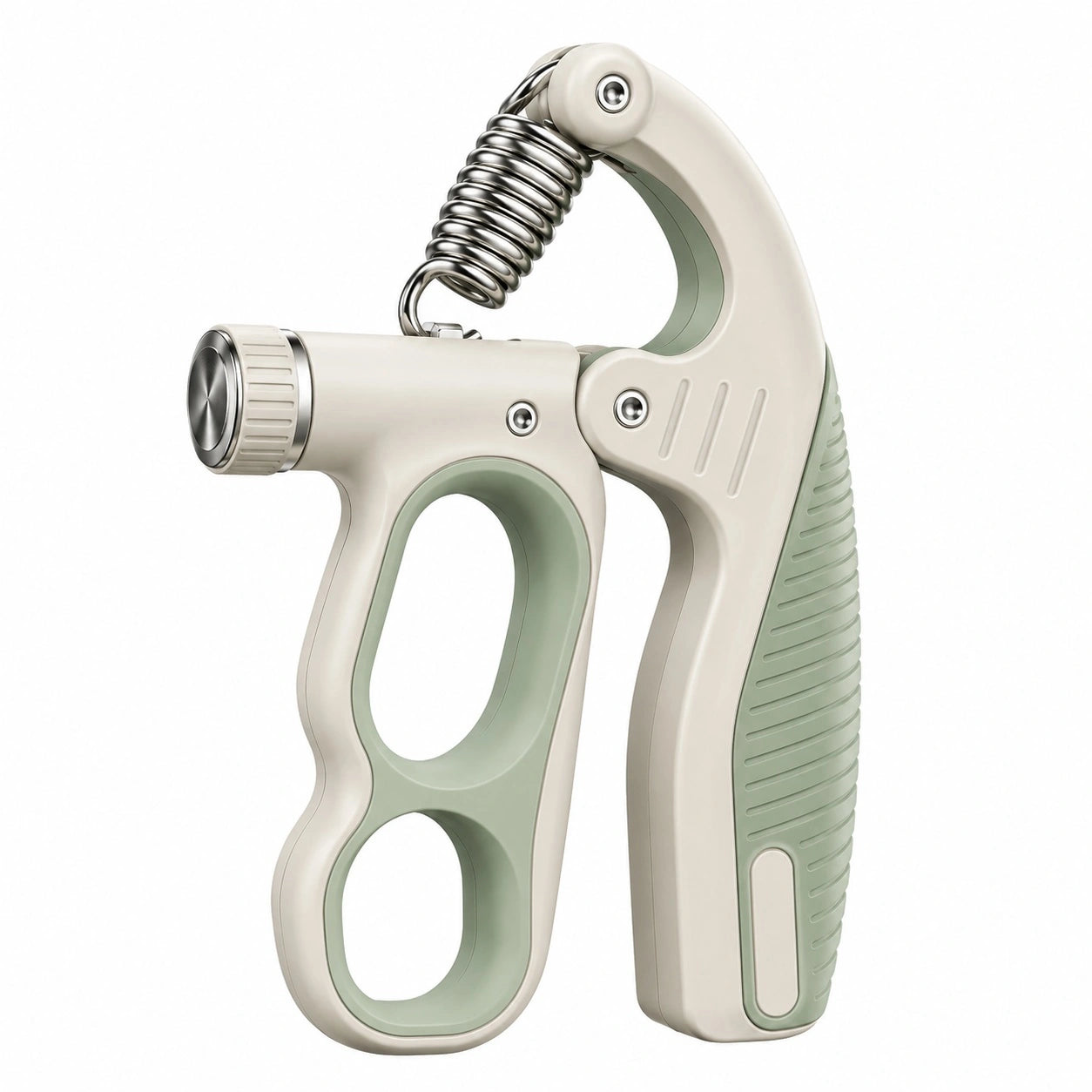 Einstellbarer Handtrainer mit Federgriff, Beige/Grün