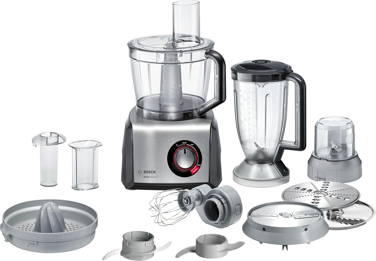 Bosch Kompakt-Küchenmaschine MultiTalent 8 Tisch, Rührschüssel 3,9 L, Mixer 1,5 L, 1250 W, 39.0 L, 50+ Funktionen, MC812844
