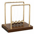 Newton-Pendel Schreibtischdekoration mit 5 Kugeln Gold/Braun
