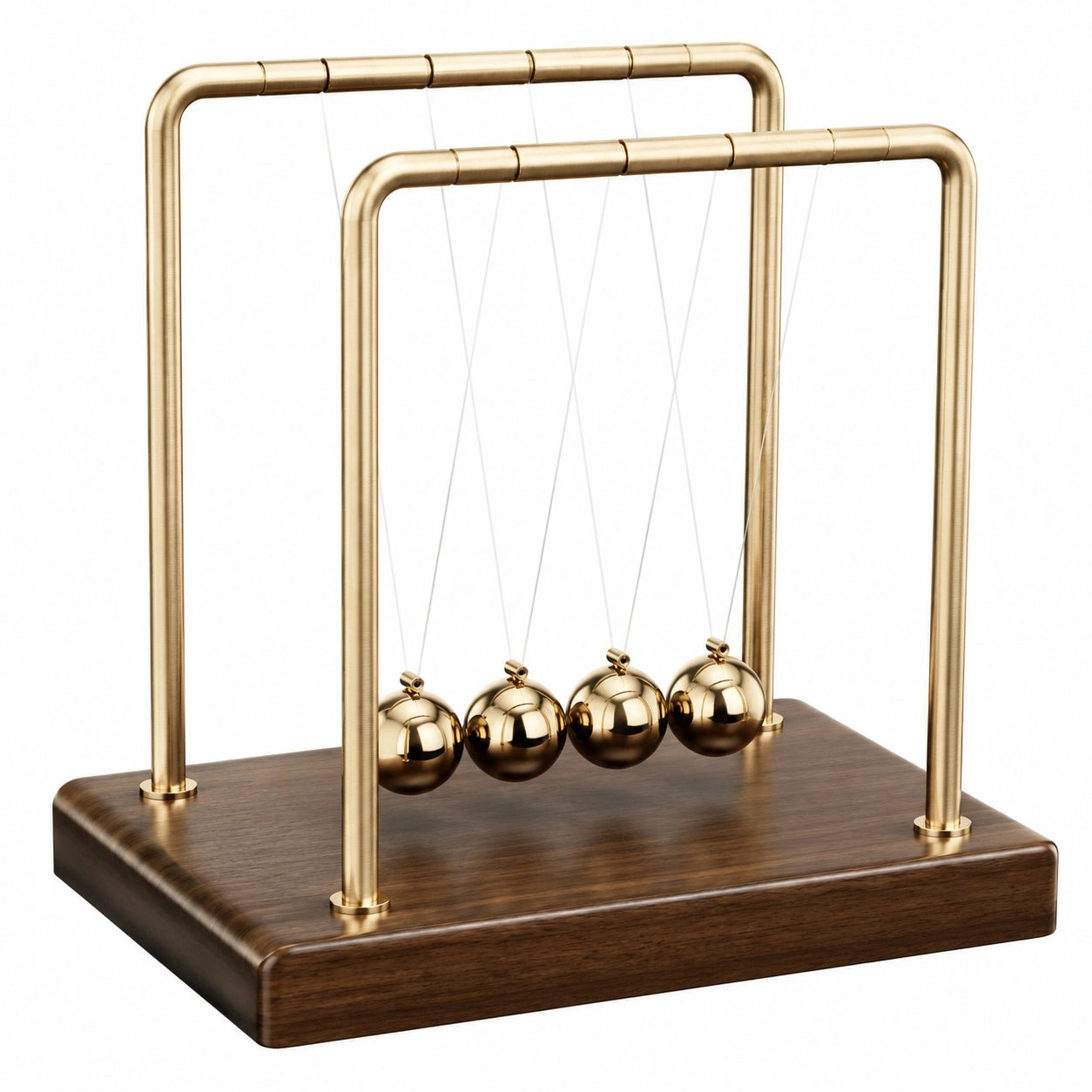 Newton-Pendel Schreibtischdekoration mit 5 Kugeln Gold/Braun