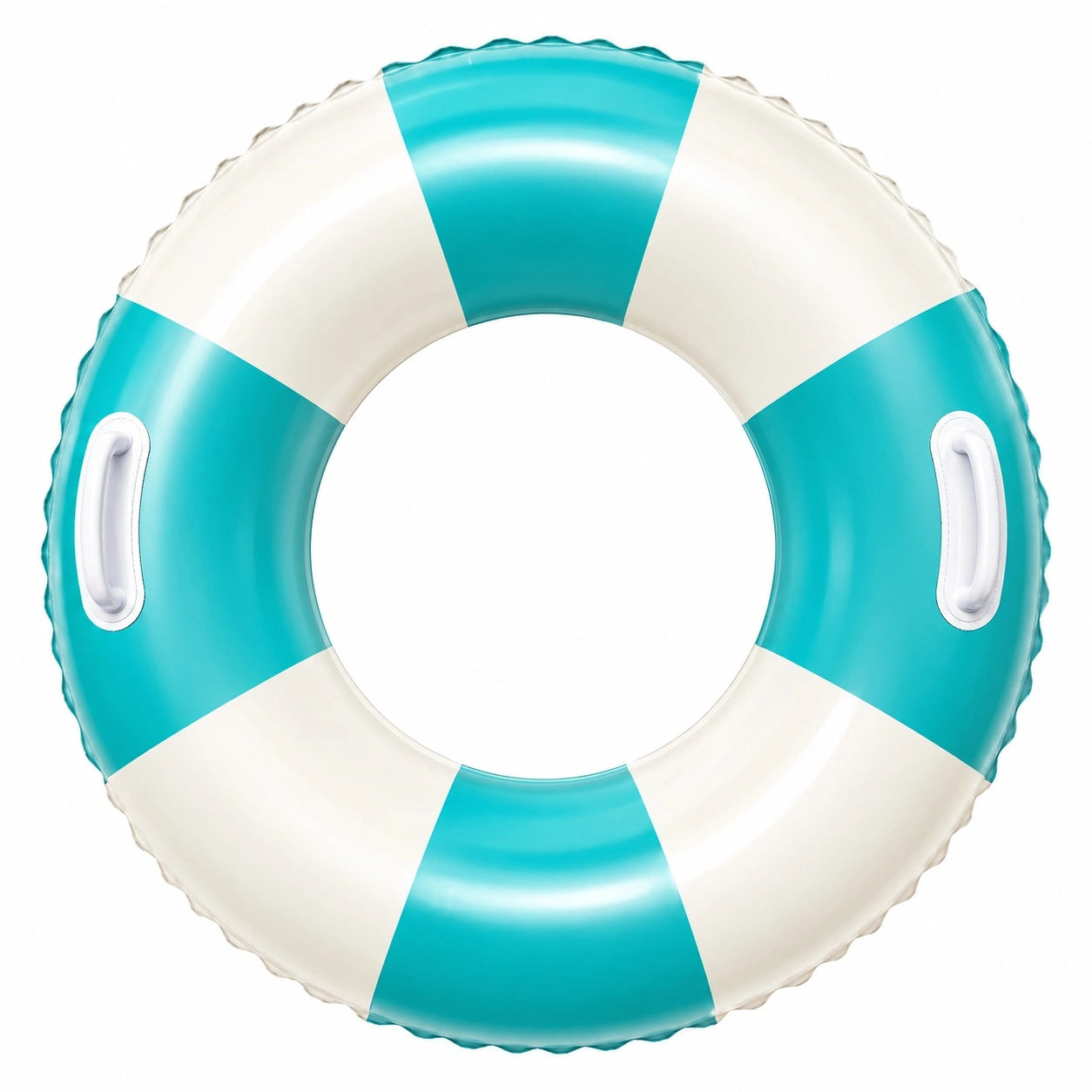 Aufblasbarer Schwimmring mit Griffen Türkis/Weiß