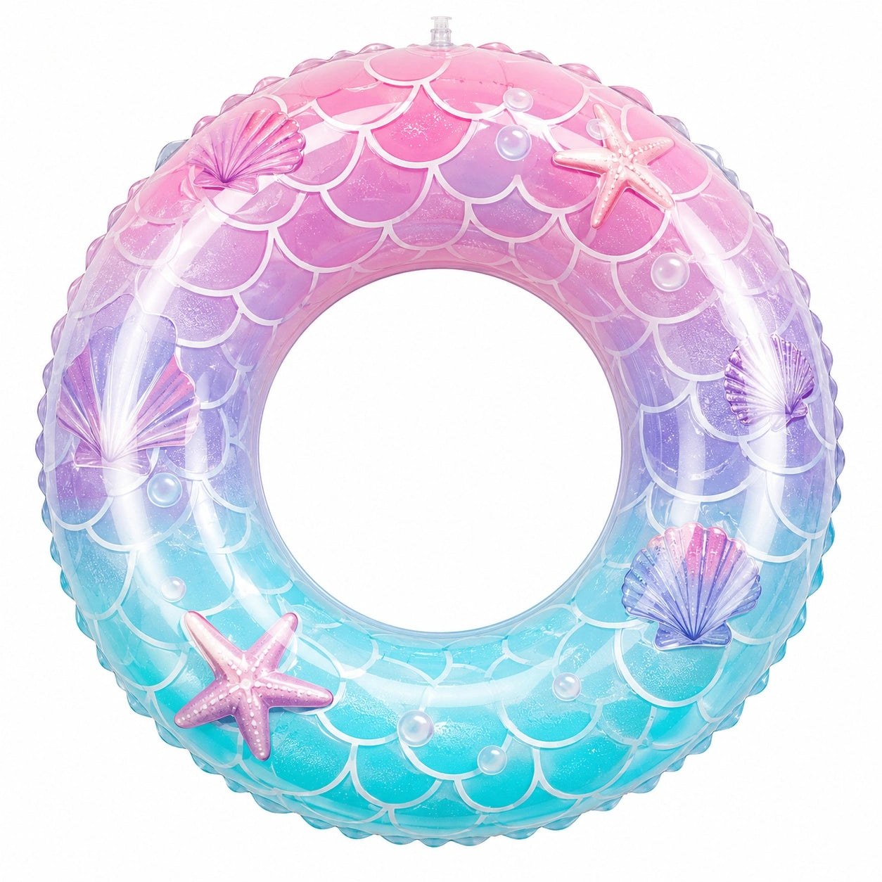 Schwimmring Meerjungfrau Design mit Muschel Dekor, 80cm Rosa/Blau/Violett