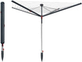 Vileda Sun-Rise Wäschespinne -50m Leinenlänge|Kompakte & stabile Wäschespinne für, wetterfest & platzsparend, Höhe 1,67-1,82m, wetterbeständig