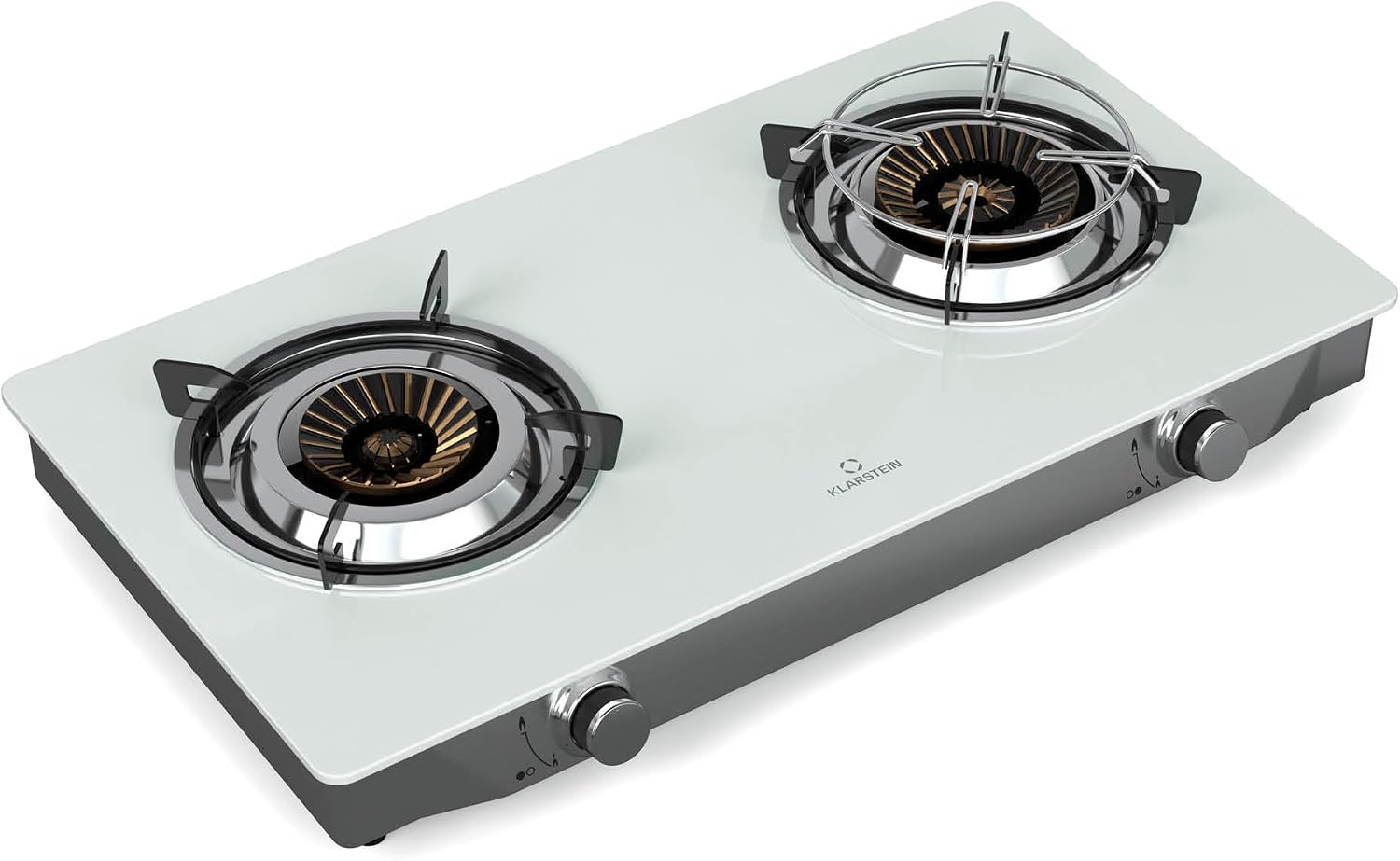 Klarstein Barzona Gaskochfeld, 2-Brenner Edelstahl & Glas, 7,7kW