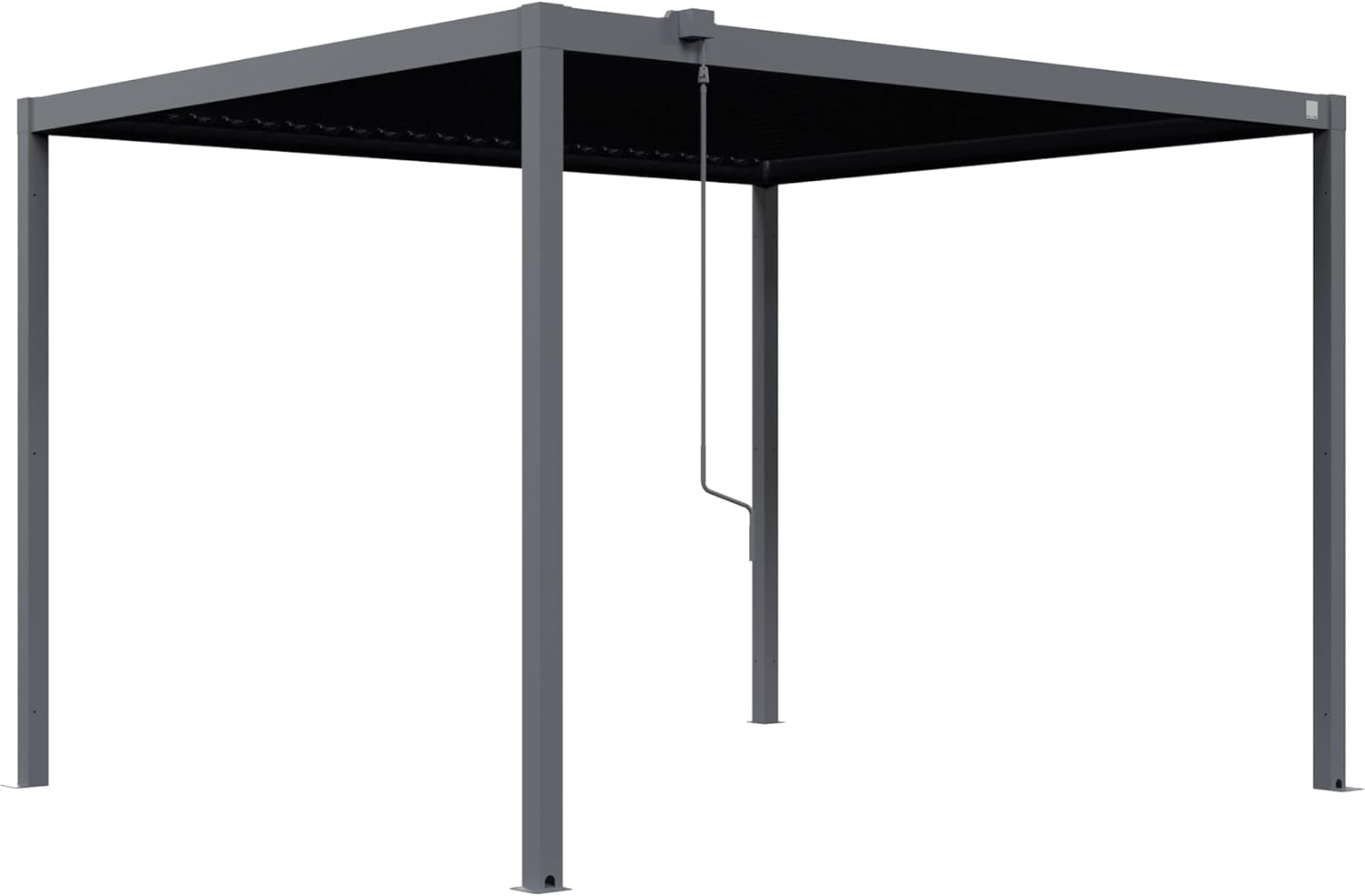 PRIMEYARD Pergola, 100 kg/m², geschlossen 100% wasserdicht, anthrazitfarbene Terrassenüberdachung, robuster Materialqualität, verstellbar