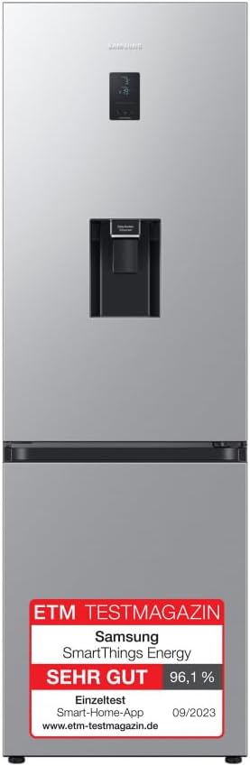 Samsung Kühl-Gefrier-Kombination, 185 cm, 341 l Gesamtvolumen, 114 l Gefrierteil, 35 dB, NoFrost, App-Steuerung, Edelstahl-Look, RL34C652CSA/EG