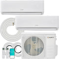 Albott Mini-Split-Klimaanlage, 25 SEER2 2 Zone 9K+12K BTU kanallose Inverter-Wärmepumpe, App-Steuerung, 208-230V