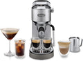 De'Longhi Dedica Duo - Perfetto Kompakte Siebträgermaschine Espressomaschine, 15 cm breit, Cappuccino und Cold Brew, Metall (EC890. M)