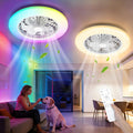 Aigostar Deckenventilator, LED 46 W, φ48 cm, Ventilator Lampe mit Fernbedienung, 4800LM, 2700K-6500K y RGB Dimmbar, Timerfunktion, 7 Flügel