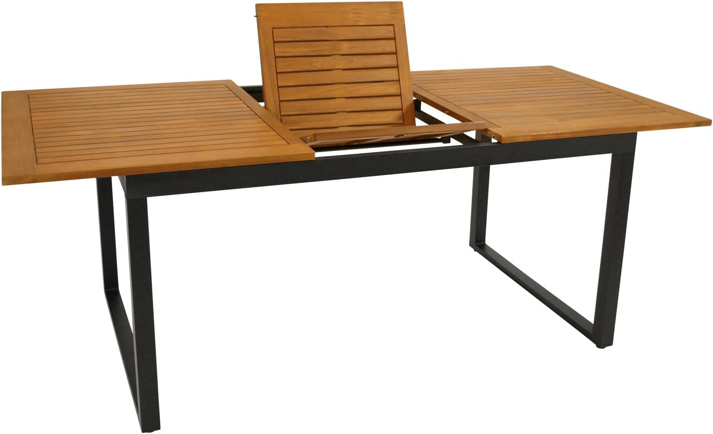 DEGAMO Ausziehtisch Gartentisch ausziehbar RIVELLO 150/200 × 90 cm, Aluminium anthrazit + Akazienholz geölt