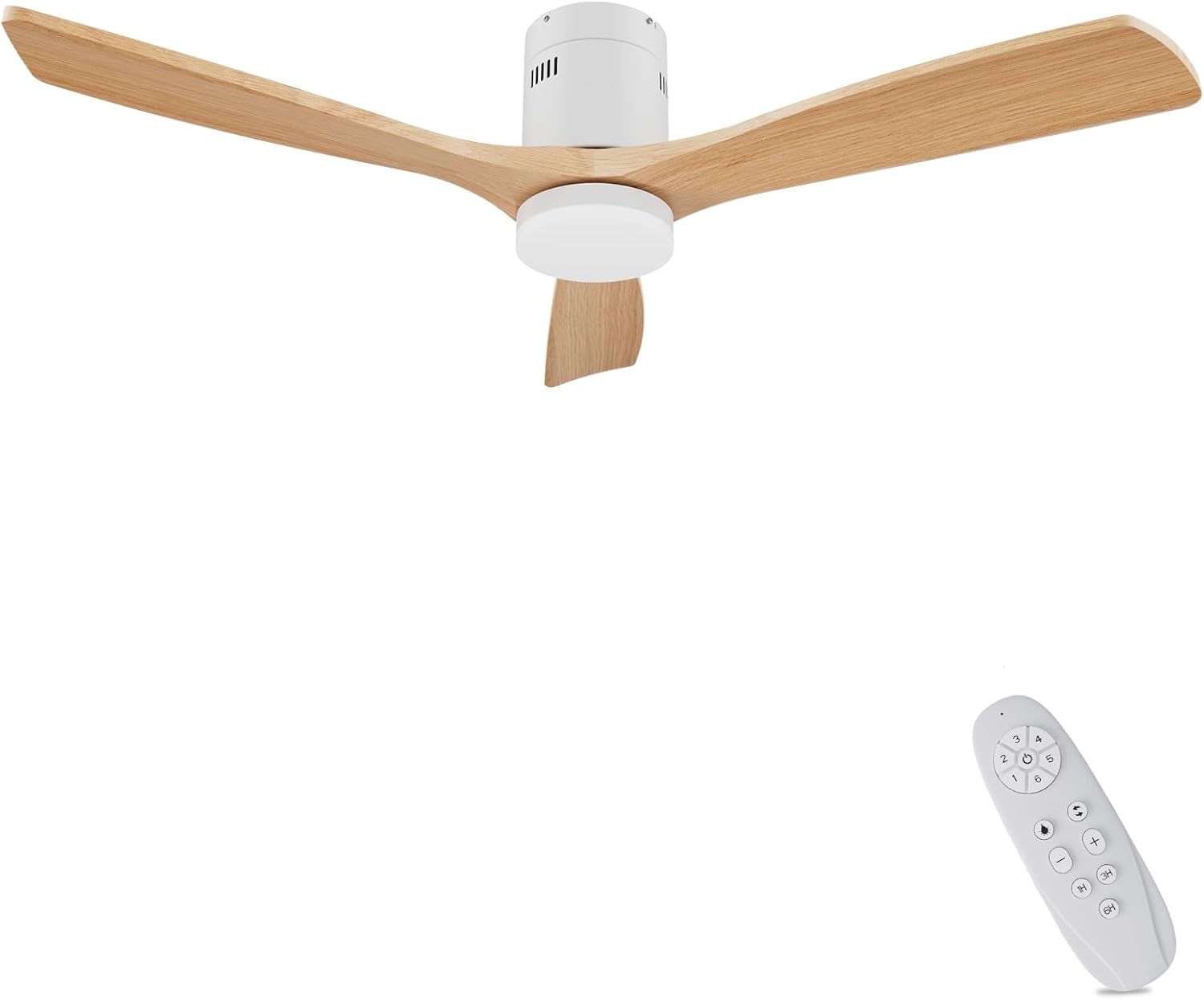 Holz Deckenventilator, 38 W, Fernbedienung, Timer