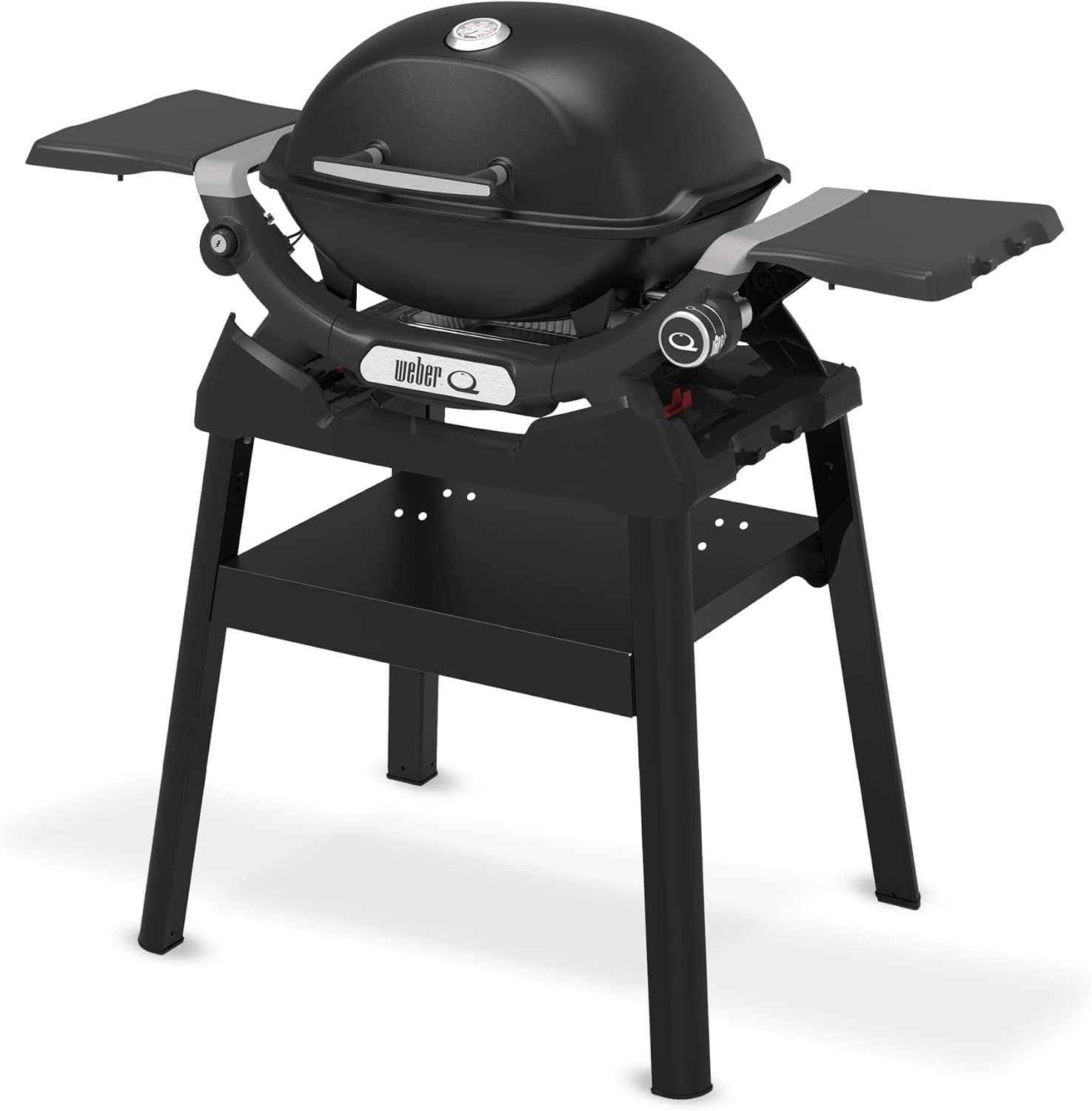 Weber Q 1200N Gasgrill mit Seitentischen und Stand/Kompakter Grill, 1290 cm² Grillfläche, 2,93 kW, Platz für bis zu neun Burger gleichzeitig