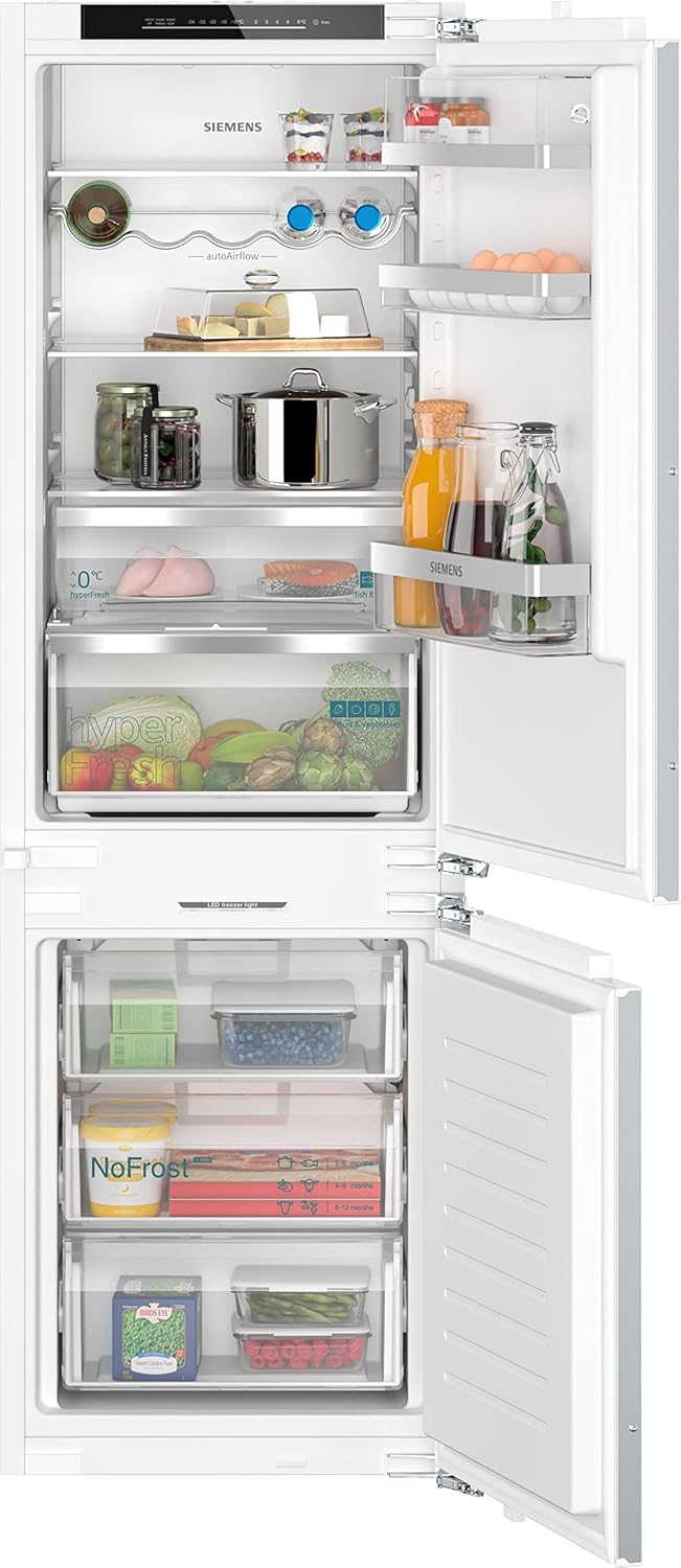 Siemens KI86NADD0 Einbau-Kühl-Gefrier-Kombination, 177,2 × 55,8 cm, noFrost, LED-Beleuchtung, Stauraum, 184L Kühlen, 76L Gefrieren, Abtauautomatik