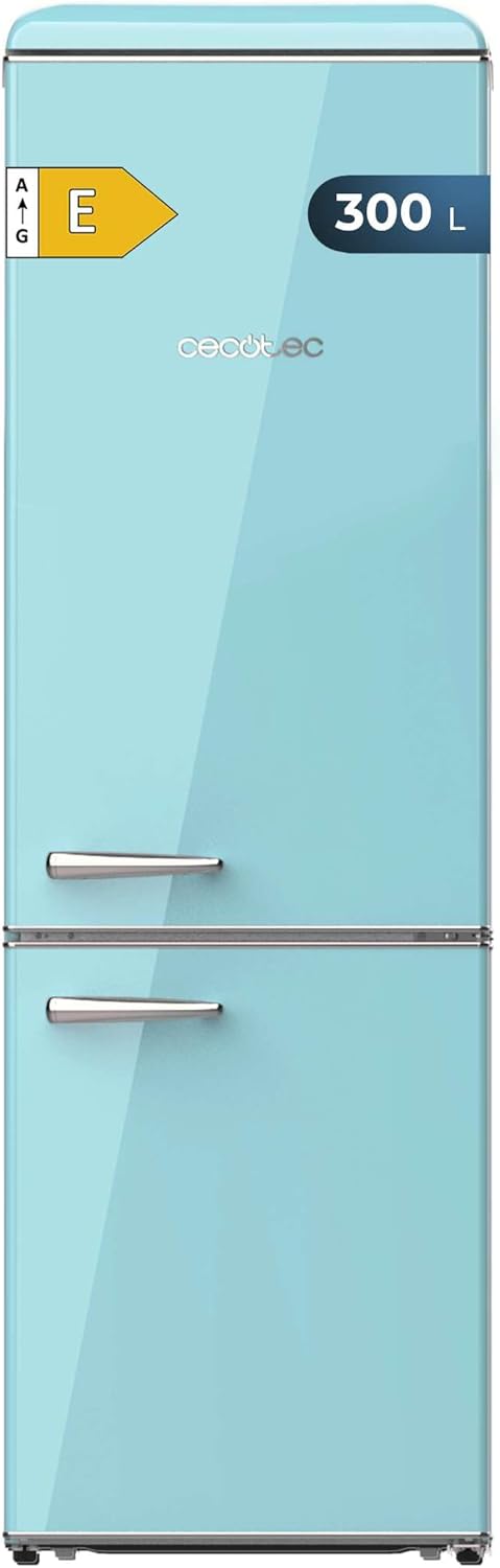Cecotec Retro-Kühl-Gefrierkombination, 300 l, Innenbeleuchtung LED, Stauraum