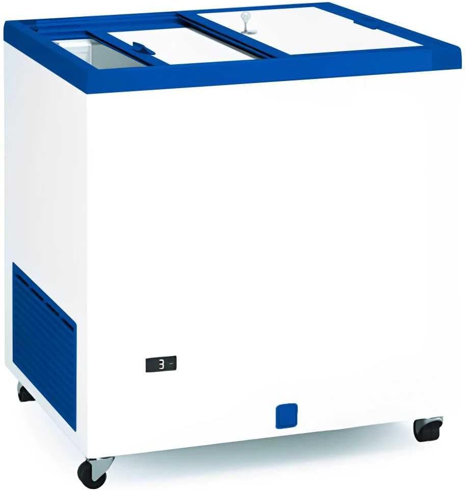 MBH - 222 L gewerbliche Gefriertruhe, 222 L gewerbliche Gefriertruhe mit Volltür, 115 W, Stauraum, verstellbarem Thermostat